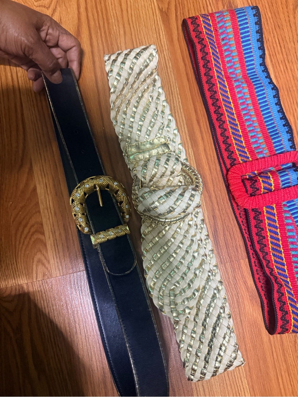 Assorted Women's Elastic and Woven Belts - Neutral, Multicolor, Cream, Black - Picture 4 of 4